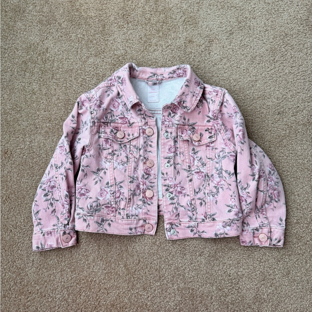 GAP Pink Floral Kids Jean Jacket